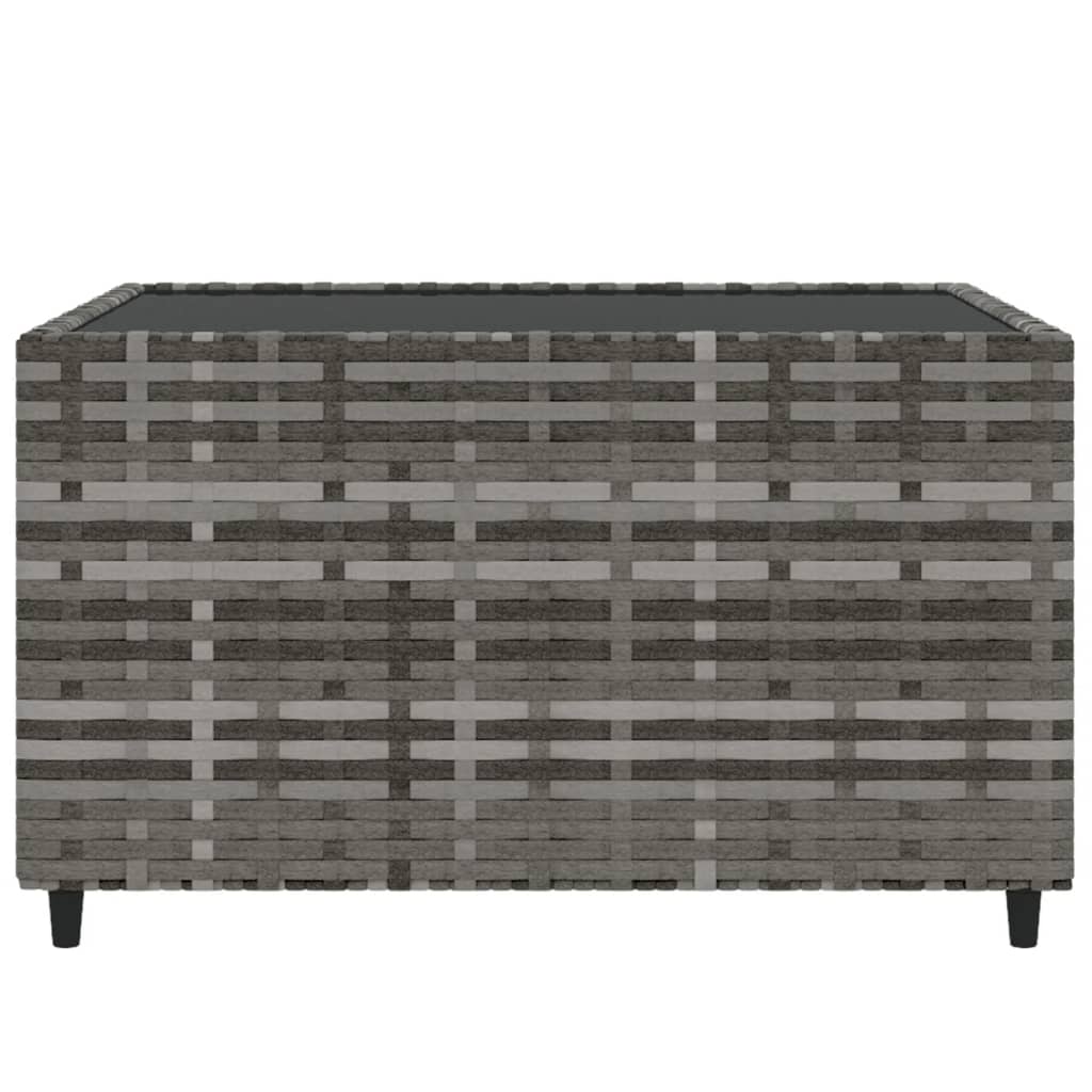 Square Garden Coffee Table Grey 50x50x30 cm Poly Rattan