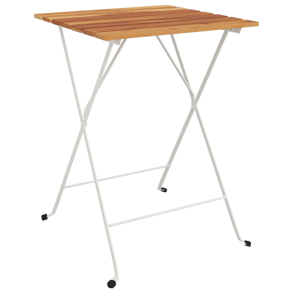 Folding Bistro Table 55x54x71 cm Solid Wood Acacia and Steel