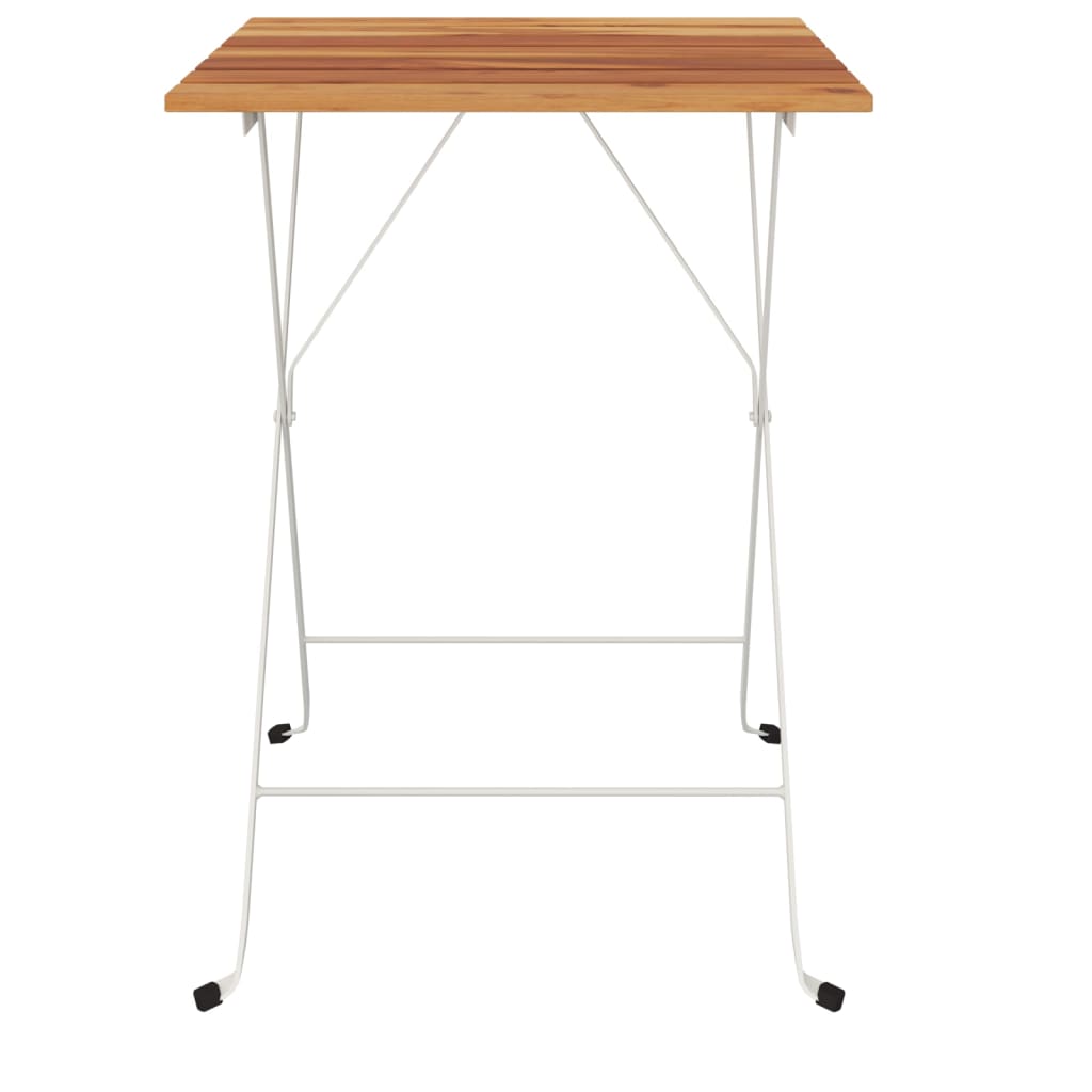 Folding Bistro Table 55x54x71 cm Solid Wood Acacia and Steel