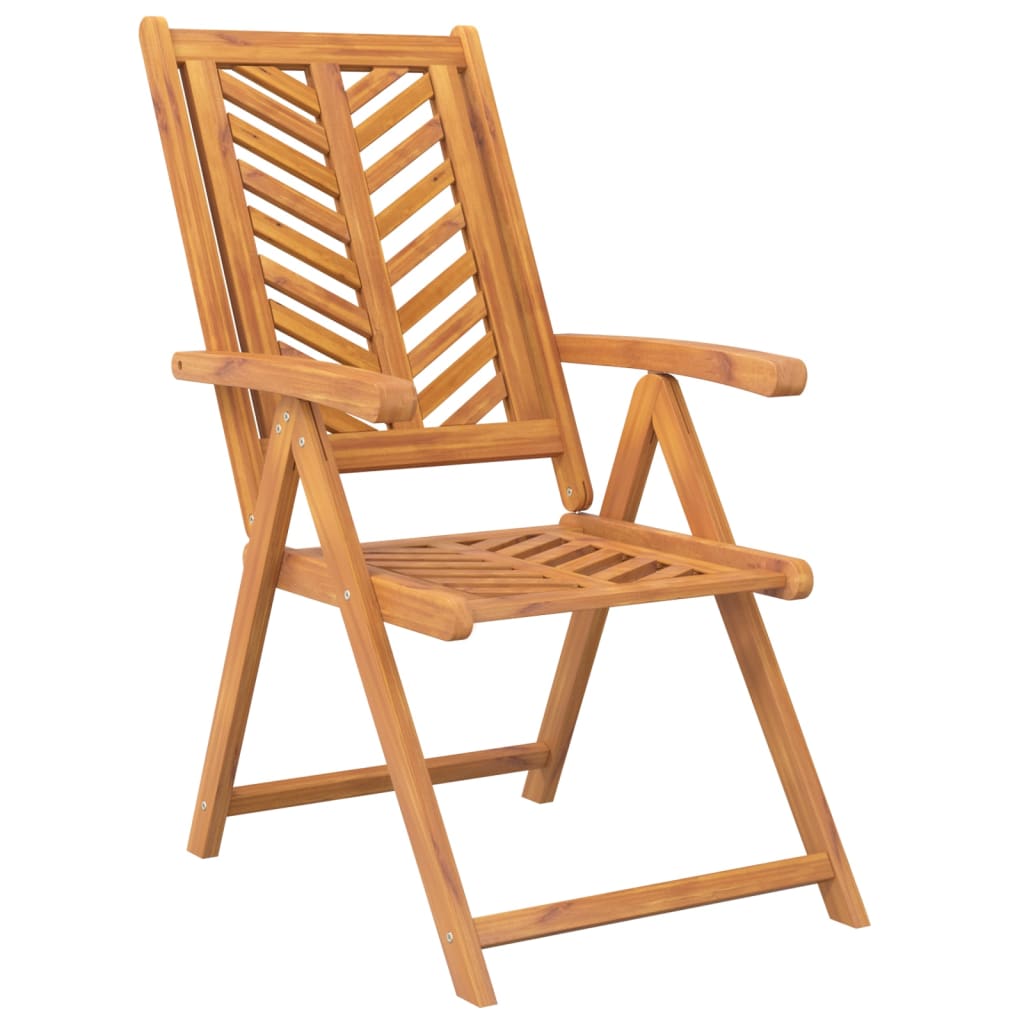 Reclining Garden Chairs 3 pcs Solid Wood Acacia