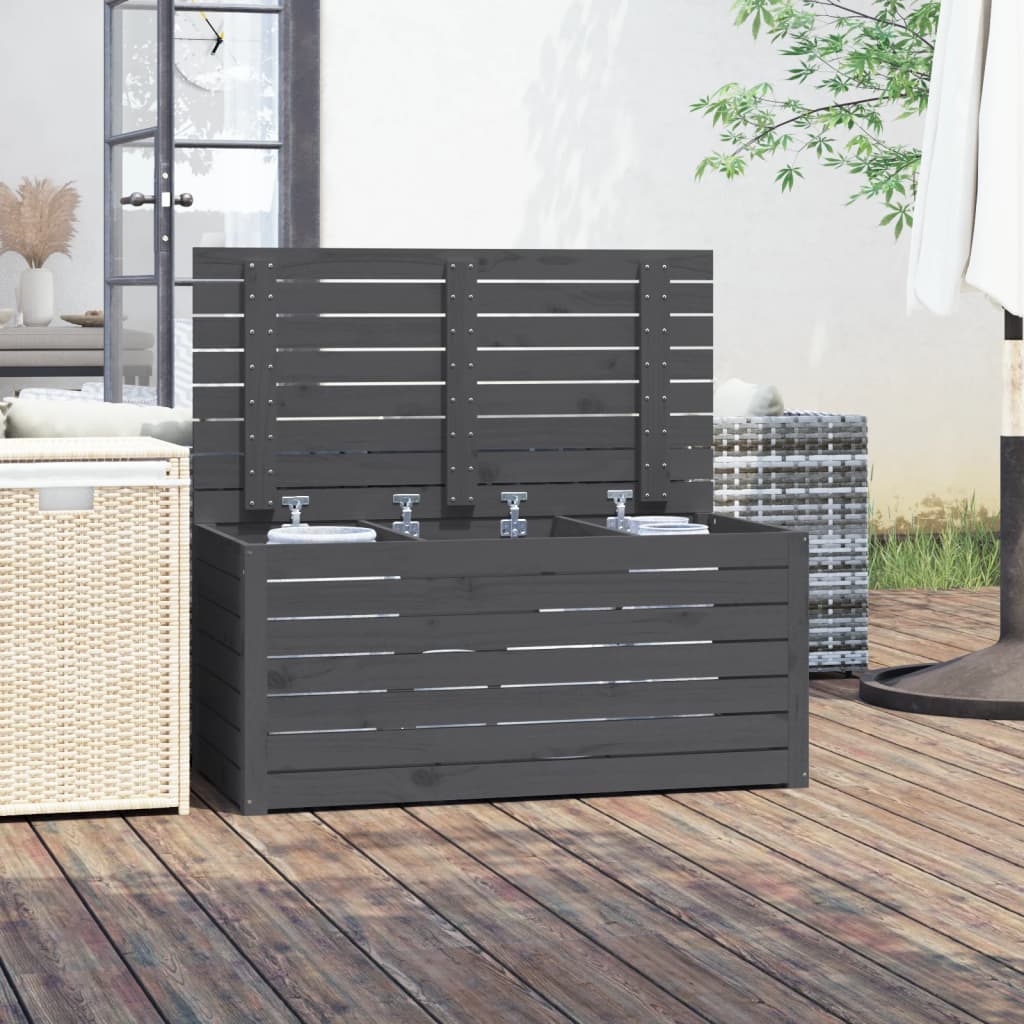 Garden Box Grey 101x50.5x46.5 cm Solid Wood Pine