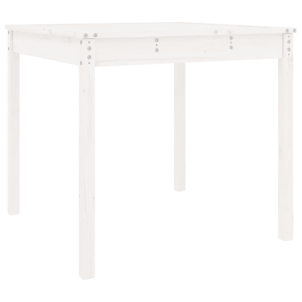 Garden Table White 82.5x82.5x76 cm Solid Wood Pine