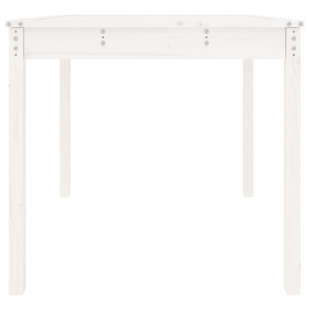 Garden Table White 82.5x82.5x76 cm Solid Wood Pine