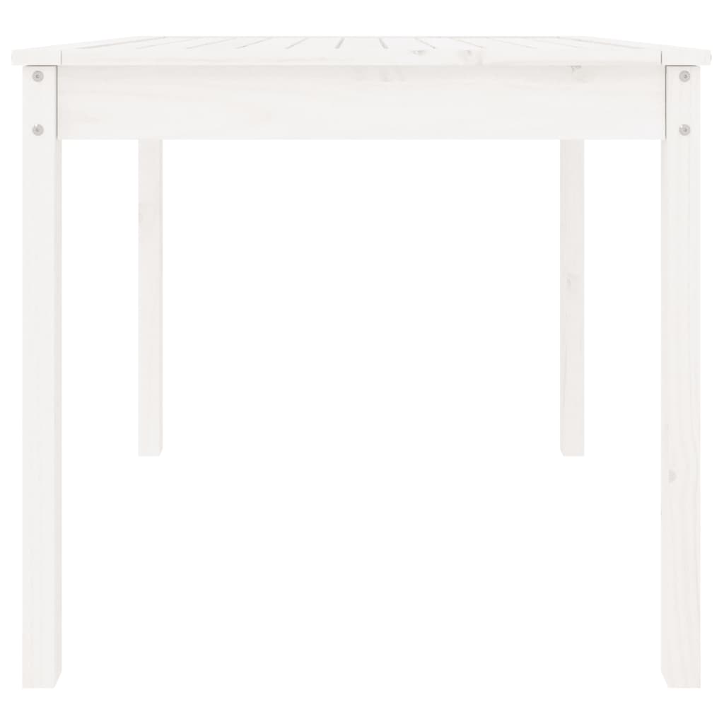 Garden Table White 82.5x82.5x76 cm Solid Wood Pine