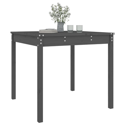 Garden Table Grey 82.5x82.5x76 cm Solid Wood Pine