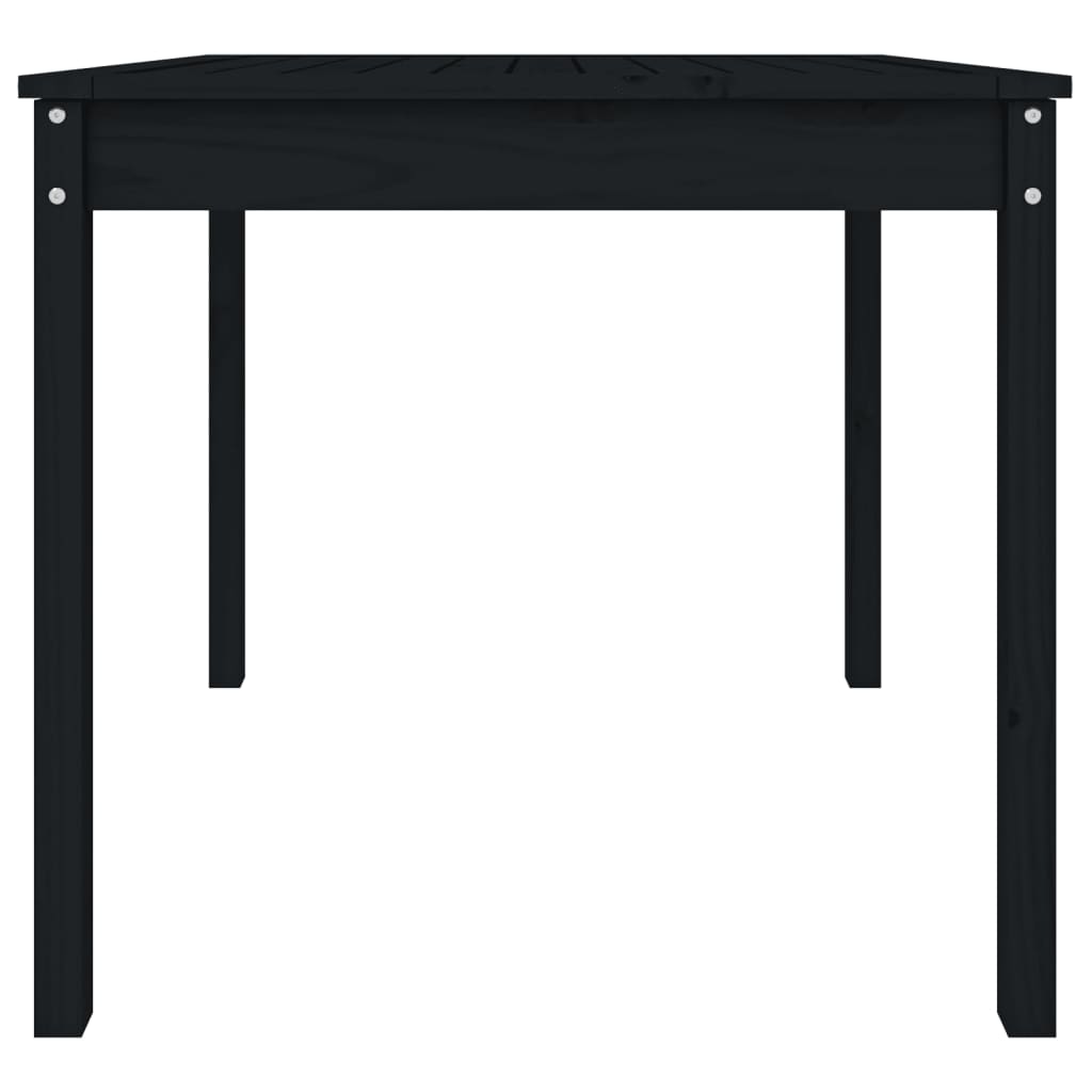 Garden Table Black 82.5x82.5x76 cm Solid Wood Pine