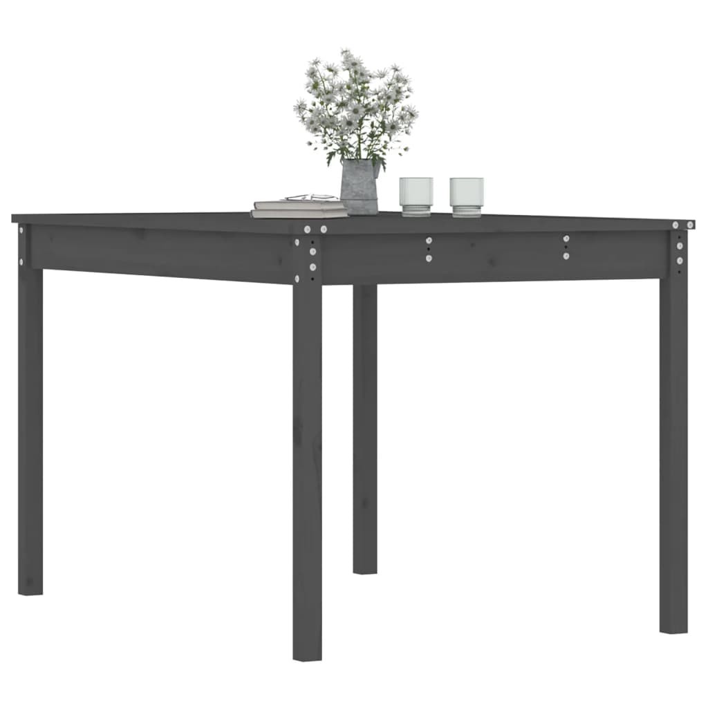 Garden Table Grey 121x82.5x76 cm Solid Wood Pine