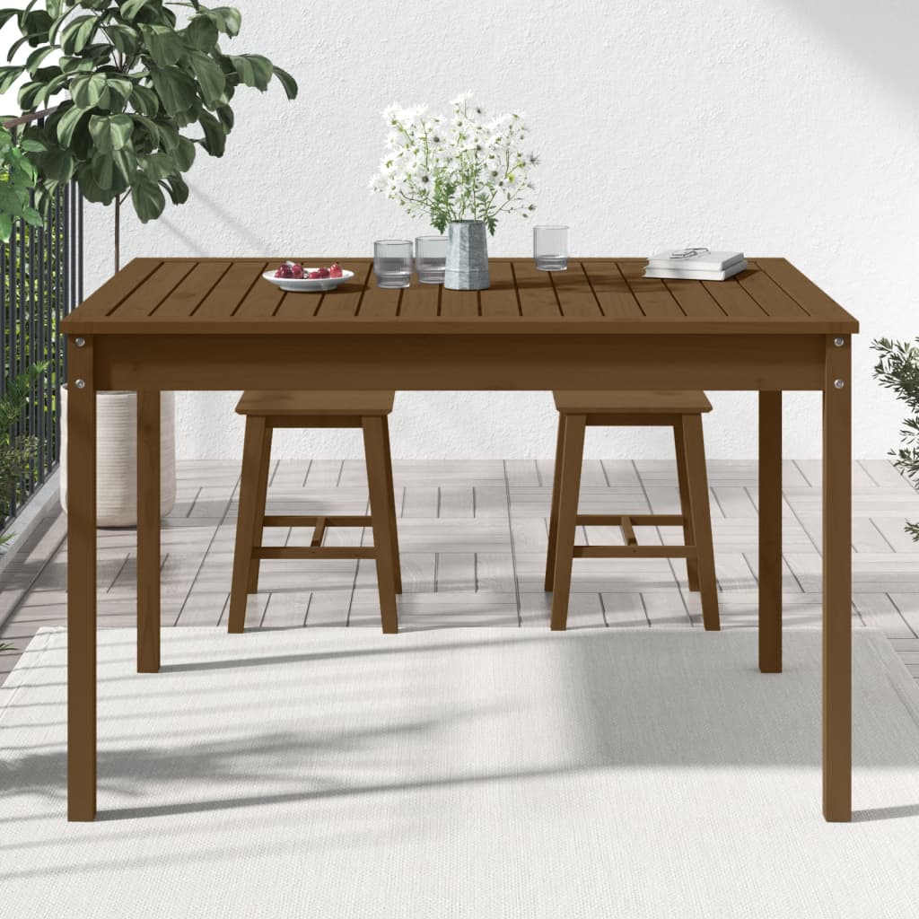 Garden Table Honey Brown 121x82.5x76 cm Solid Wood Pine