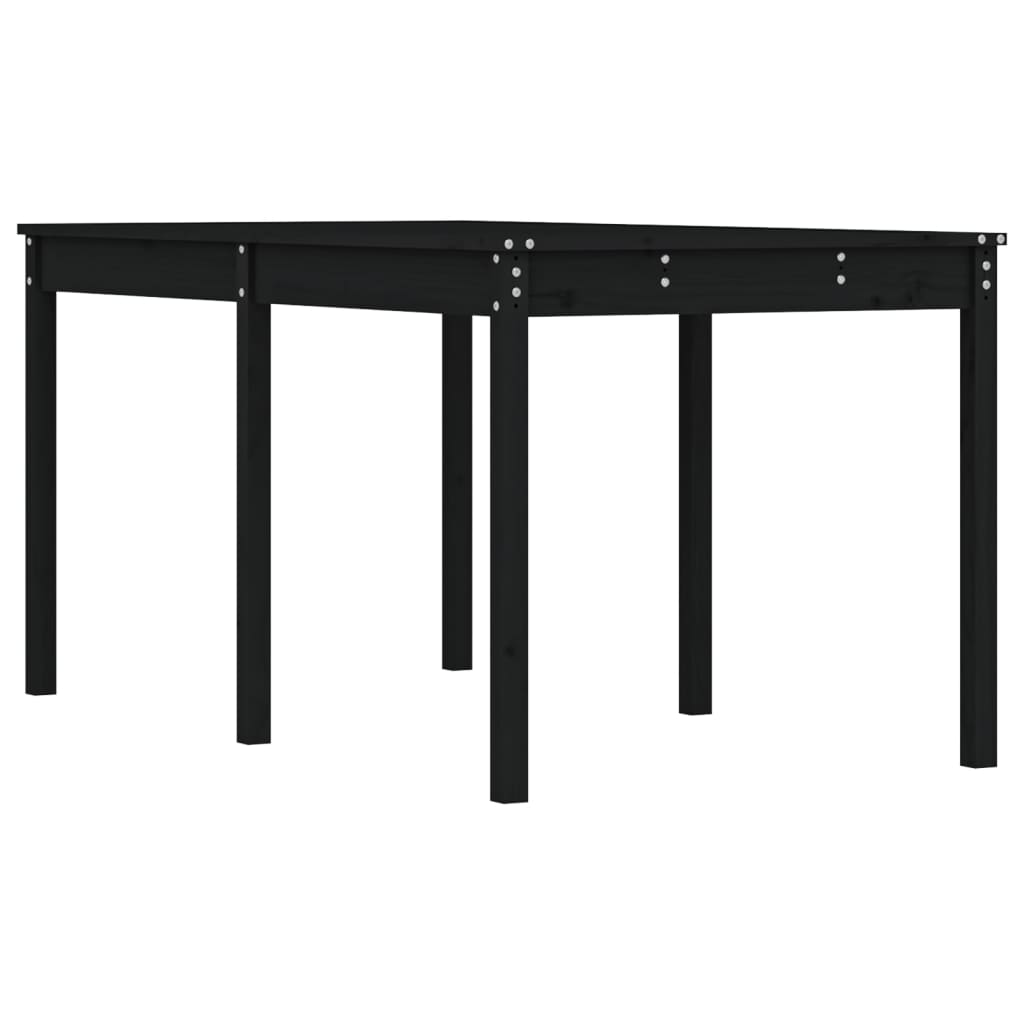 Garden Table Black 159.5x82.5x76 cm Solid Wood Pine