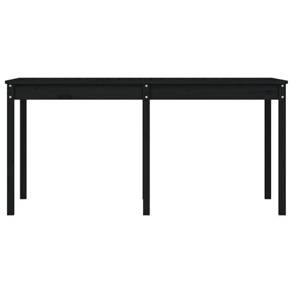 Garden Table Black 159.5x82.5x76 cm Solid Wood Pine