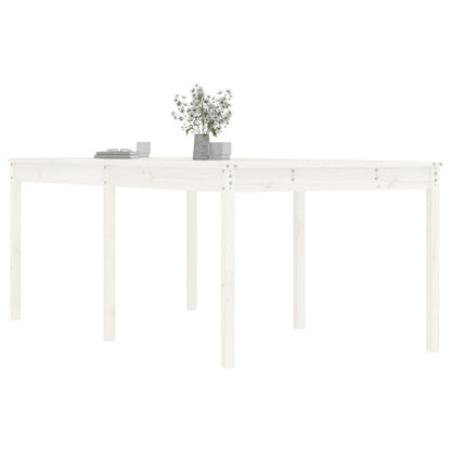 Garden Table White 203.5x100x76 cm Solid Wood Pine