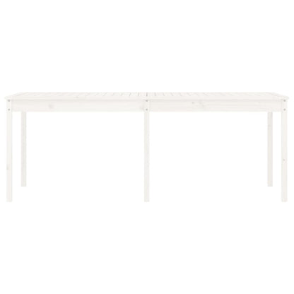 Garden Table White 203.5x100x76 cm Solid Wood Pine