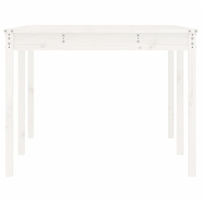 Garden Table White 203.5x100x76 cm Solid Wood Pine