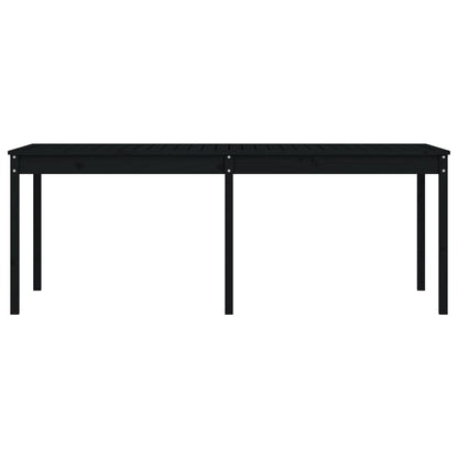 Garden Table Black 203.5x100x76 cm Solid Wood Pine