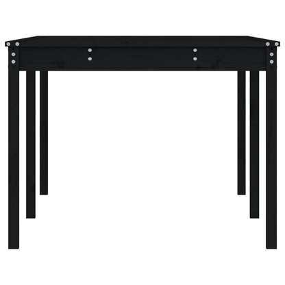 Garden Table Black 203.5x100x76 cm Solid Wood Pine