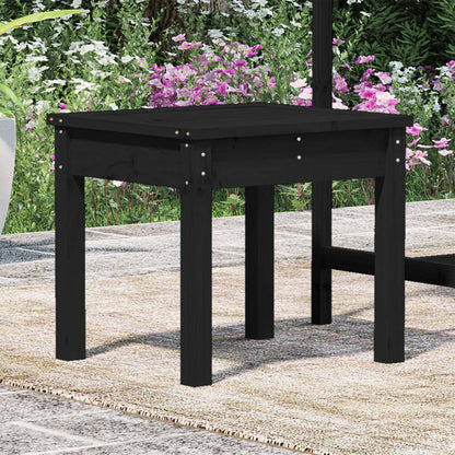 Garden Bench Black 50x44x45 cm Solid Wood Pine