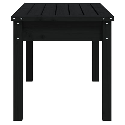 Garden Bench Black 80x44x45 cm Solid Wood Pine