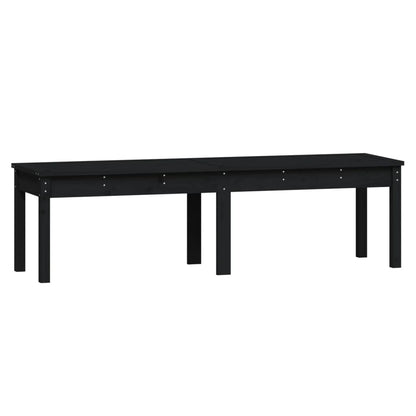 2-Seater Garden Bench Black 159.5x44x45 cm Solid Wood Pine