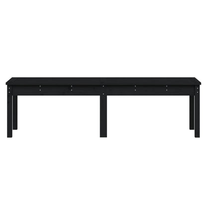 2-Seater Garden Bench Black 159.5x44x45 cm Solid Wood Pine