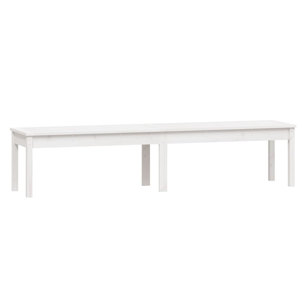 2-Seater Garden Bench White 203.5x44x45 cm Solid Wood Pine