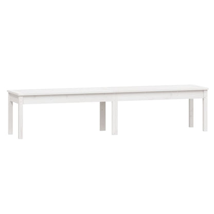 2-Seater Garden Bench White 203.5x44x45 cm Solid Wood Pine