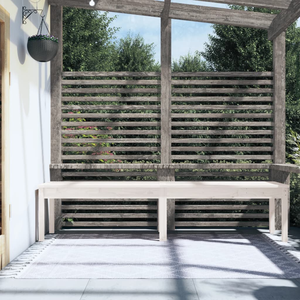 2-Seater Garden Bench White 203.5x44x45 cm Solid Wood Pine