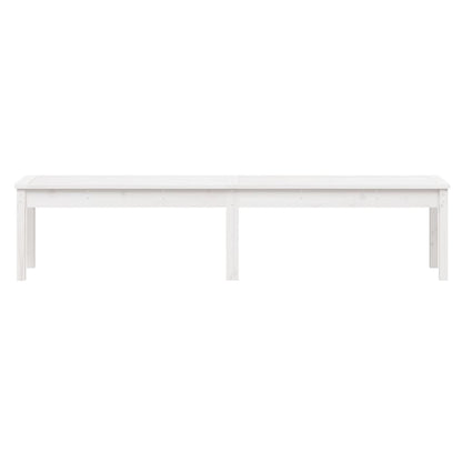 2-Seater Garden Bench White 203.5x44x45 cm Solid Wood Pine