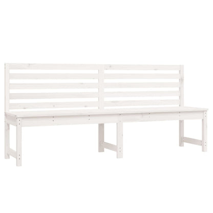 Garden Bench White 201.5 cm Solid Wood Pine