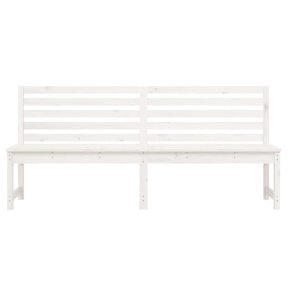 Garden Bench White 201.5 cm Solid Wood Pine