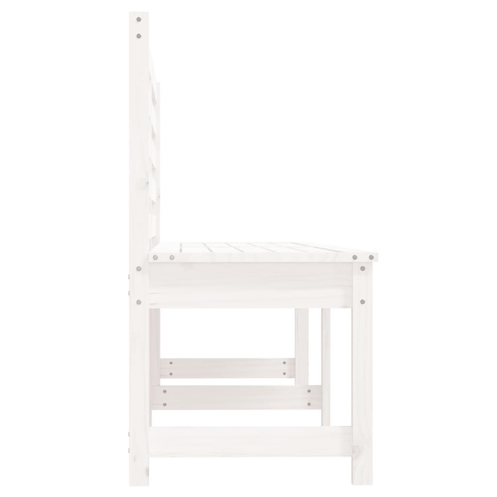 Garden Bench White 201.5 cm Solid Wood Pine