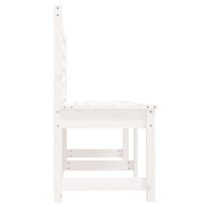 Garden Bench White 201.5 cm Solid Wood Pine