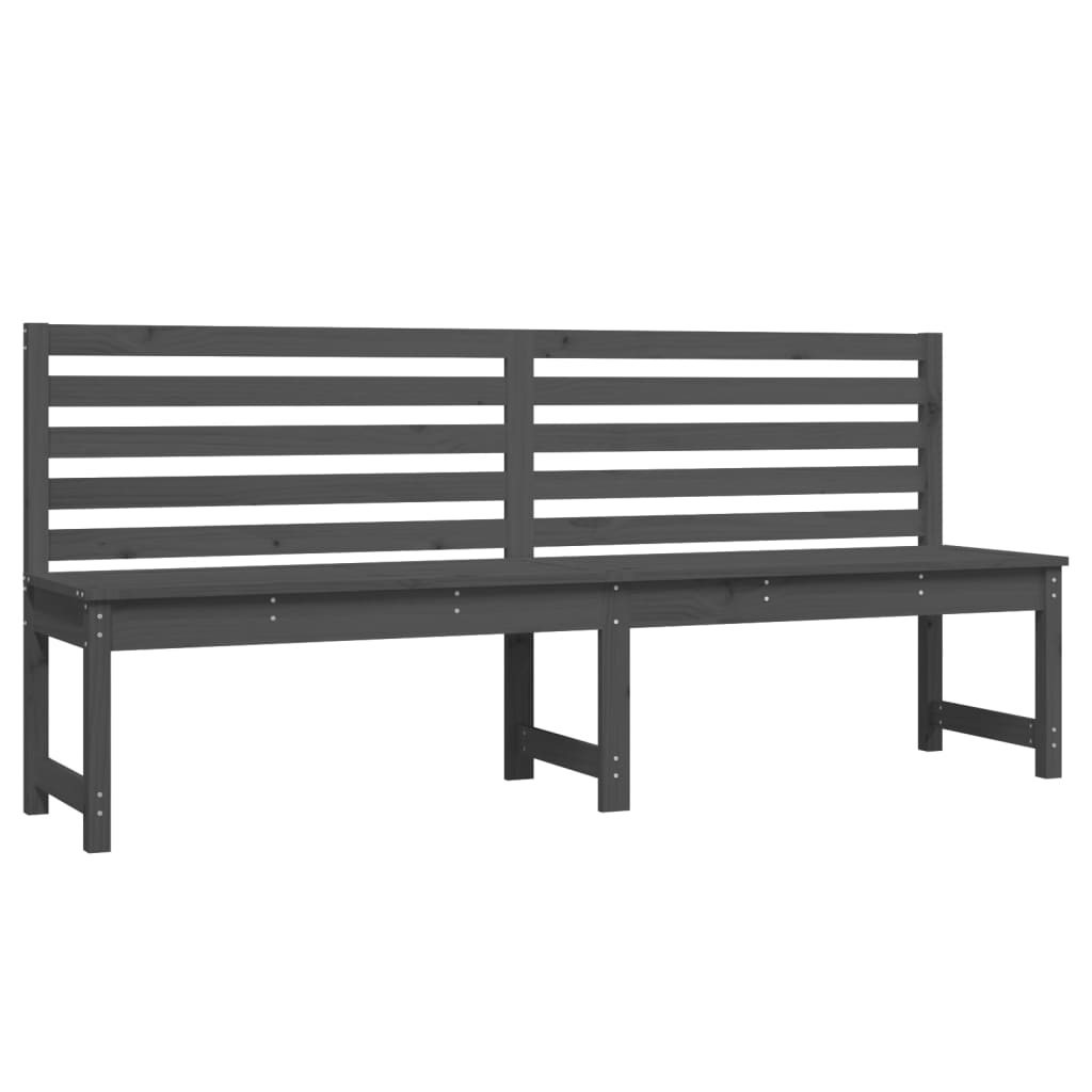 Garden Bench Grey 201.5 cm Solid Wood Pine