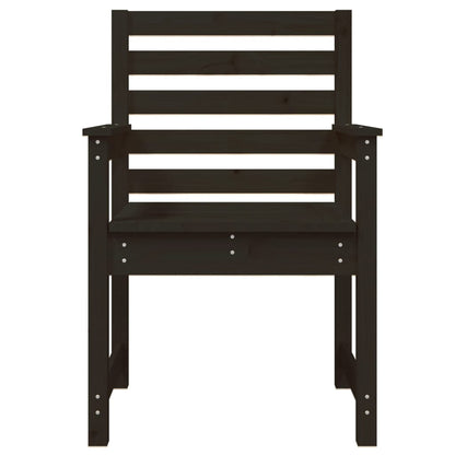 Garden Chairs 2 pcs Black 60x48x91 cm Solid Wood Pine