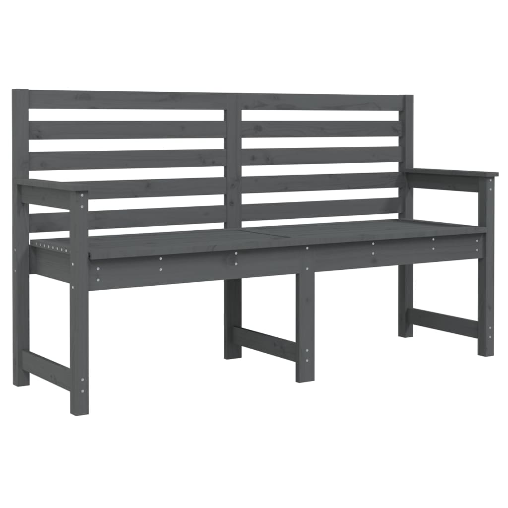 Garden Bench Grey 159.5x48x91.5 cm Solid Wood Pine