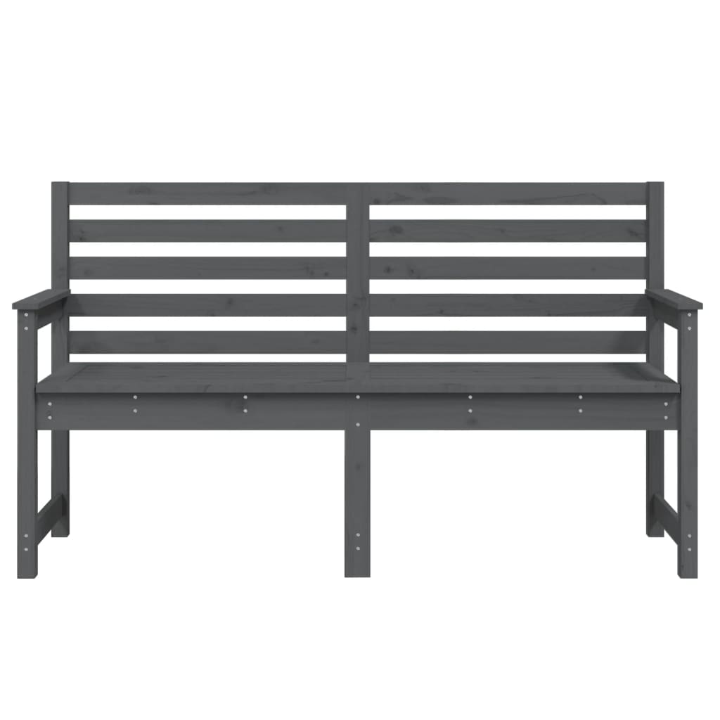 Garden Bench Grey 159.5x48x91.5 cm Solid Wood Pine