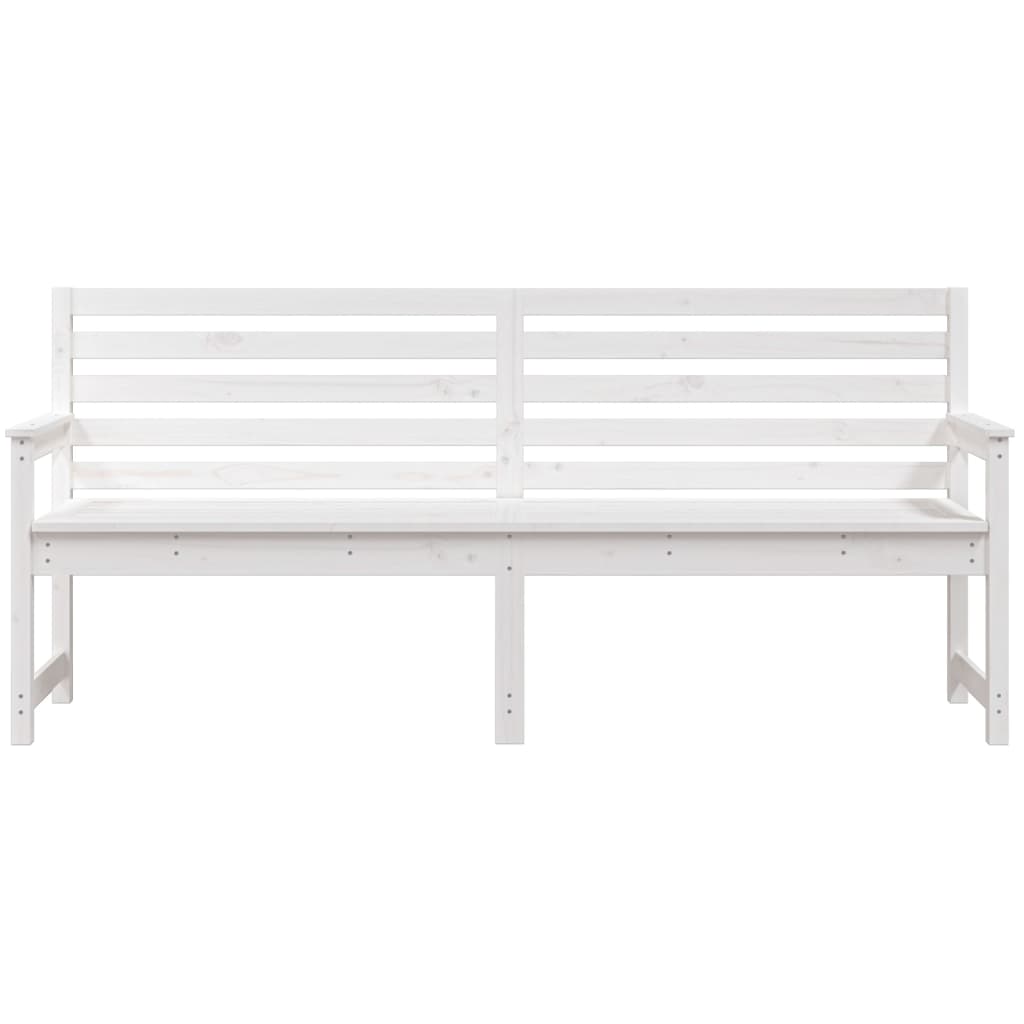 Garden Bench White 203.5x48x91.5 cm Solid Wood Pine