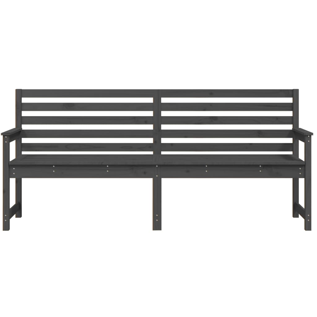 Garden Bench Grey 203.5x48x91.5 cm Solid Wood Pine