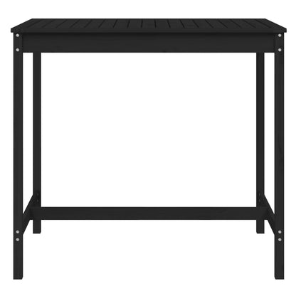 Garden Table Black 121x82.5x110 cm Solid Wood Pine