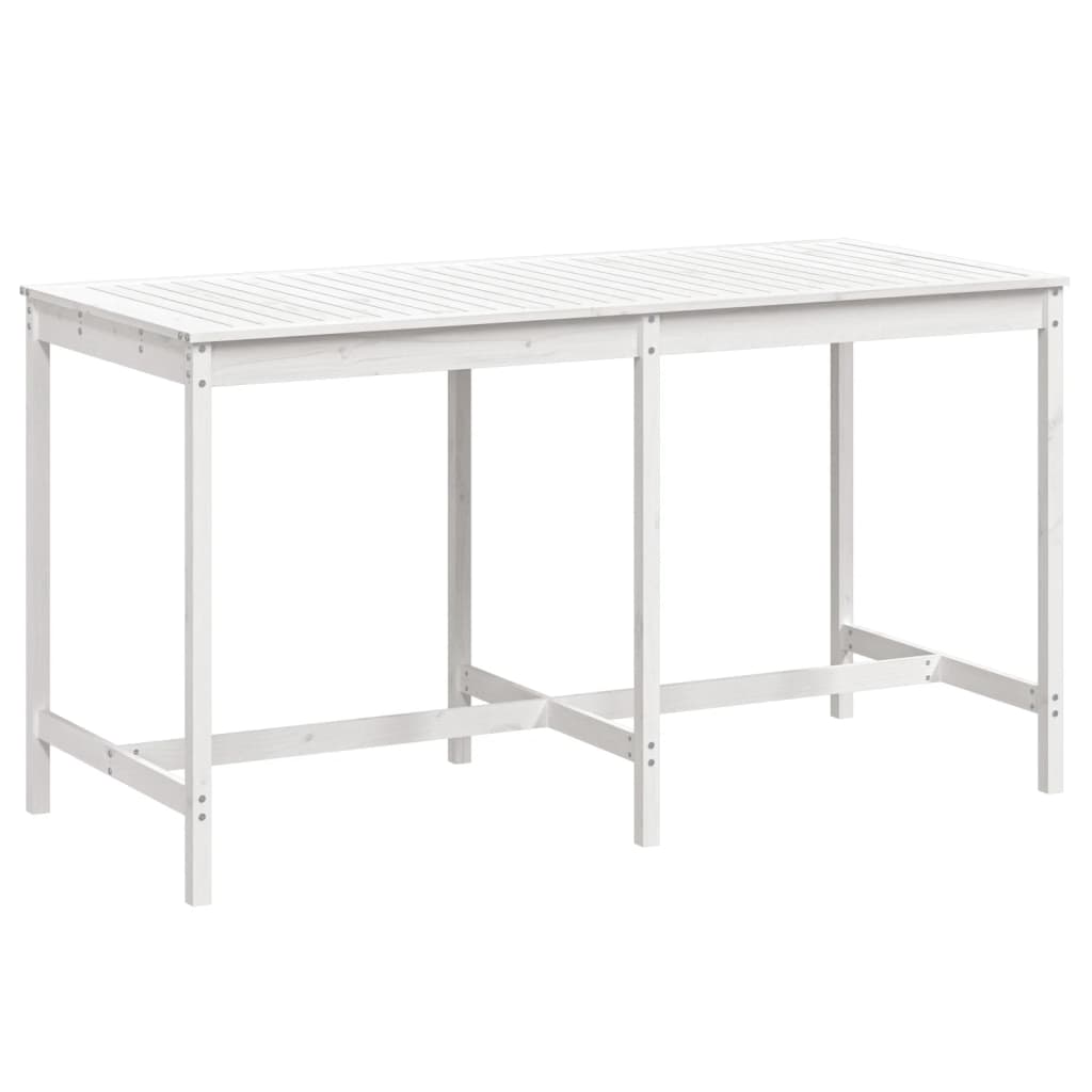 Garden Table White 203.5x90x110 cm Solid Wood Pine