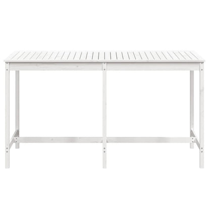 Garden Table White 203.5x90x110 cm Solid Wood Pine