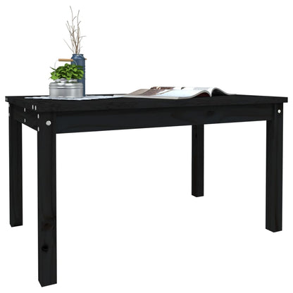 Garden Table Black 82.5x50.5x45 cm Solid Wood Pine