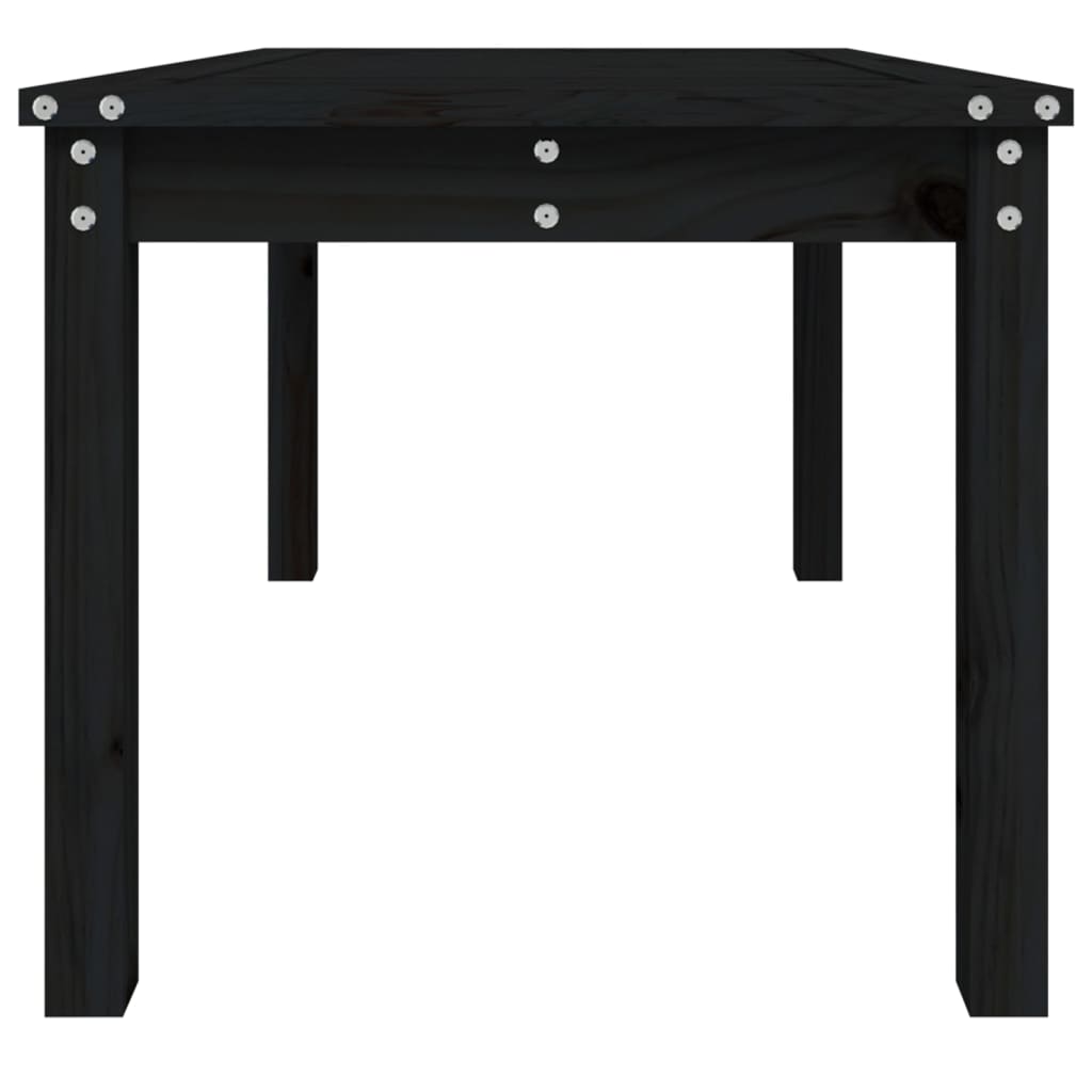 Garden Table Black 82.5x50.5x45 cm Solid Wood Pine