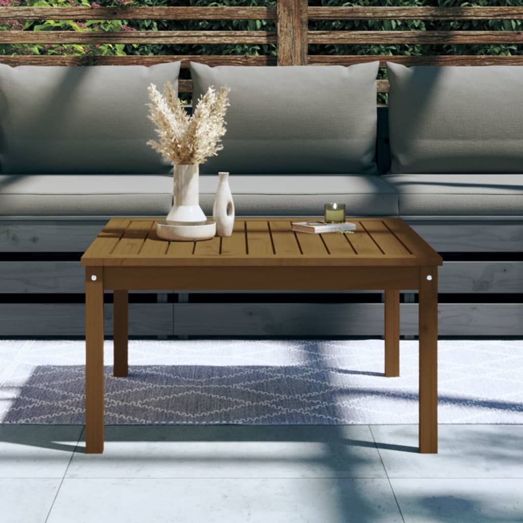 Garden Table Honey Brown 82.5x82.5x45 cm Solid Wood Pine