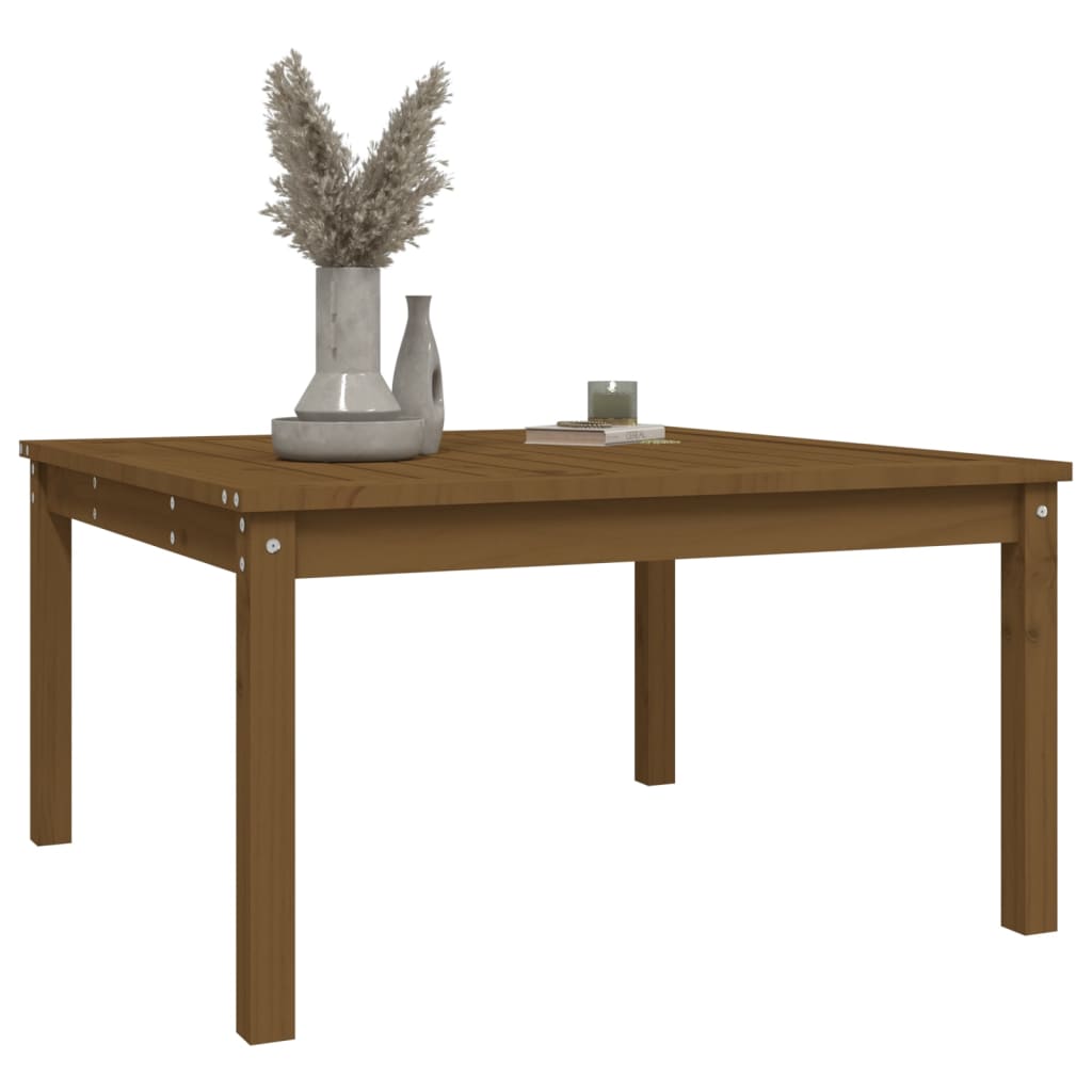 Garden Table Honey Brown 82.5x82.5x45 cm Solid Wood Pine