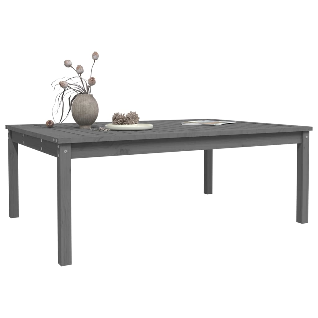 Garden Table Grey 121x82.5x45 cm Solid Wood Pine