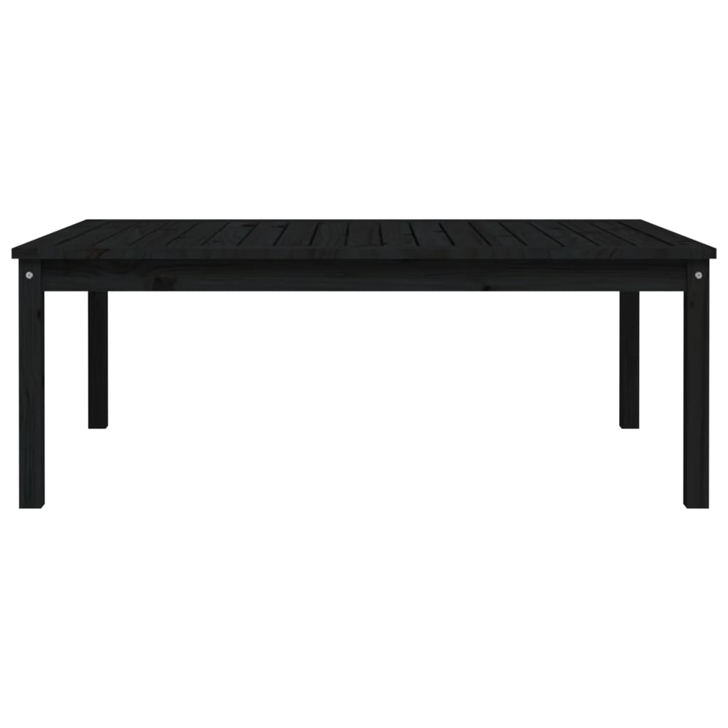 Garden Table Black 121x82.5x45 cm Solid Wood Pine