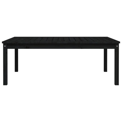 Garden Table Black 121x82.5x45 cm Solid Wood Pine