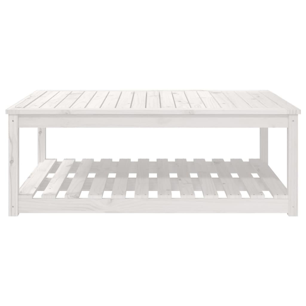 Garden Table White 121x82.5x45 cm Solid Wood Pine