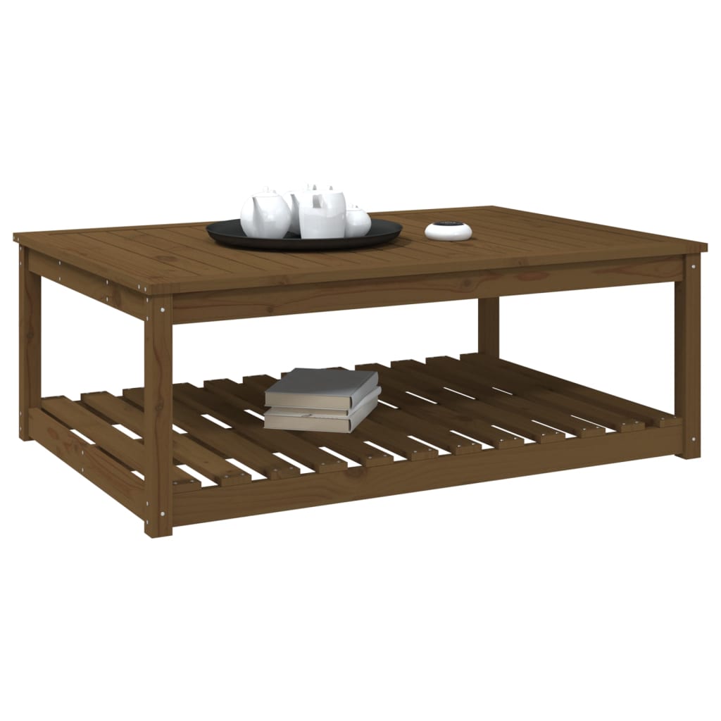 Garden Table Honey Brown 121x82.5x45 cm Solid Wood Pine