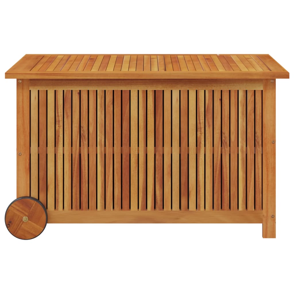 Garden Storage Box with Wheels 90x50x58 cm Solid Wood Acacia